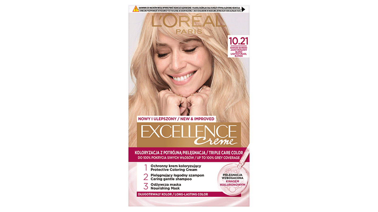 Farba do włosów Excellence Creme Trwała Koloryzacja odcień 10.21