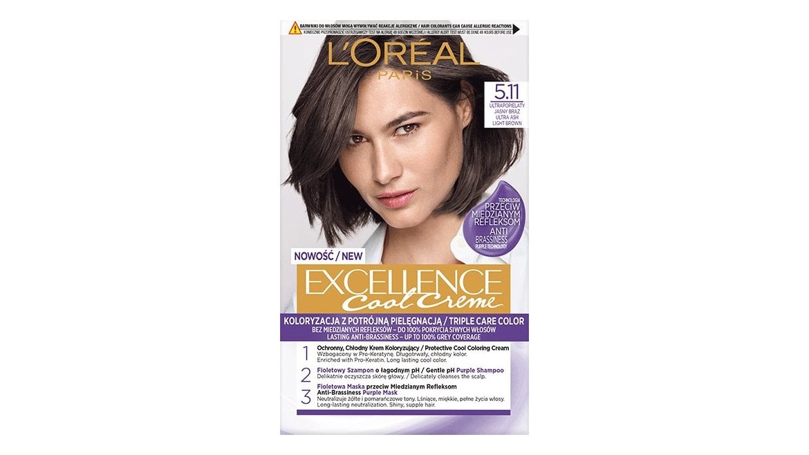 Farba do włosów Excellence Cool Creme Trwała Koloryzacja 5.11 Ultrapopielaty Jasny Brąz
