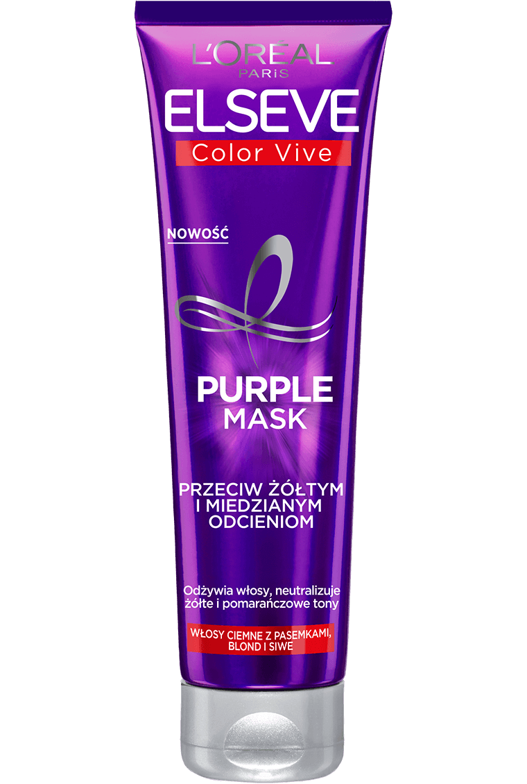 Elseve Color-Vive Purple Maska do włosów farbowanych, blond i siwych przeciw zółtym i miedzianym odcieniom 