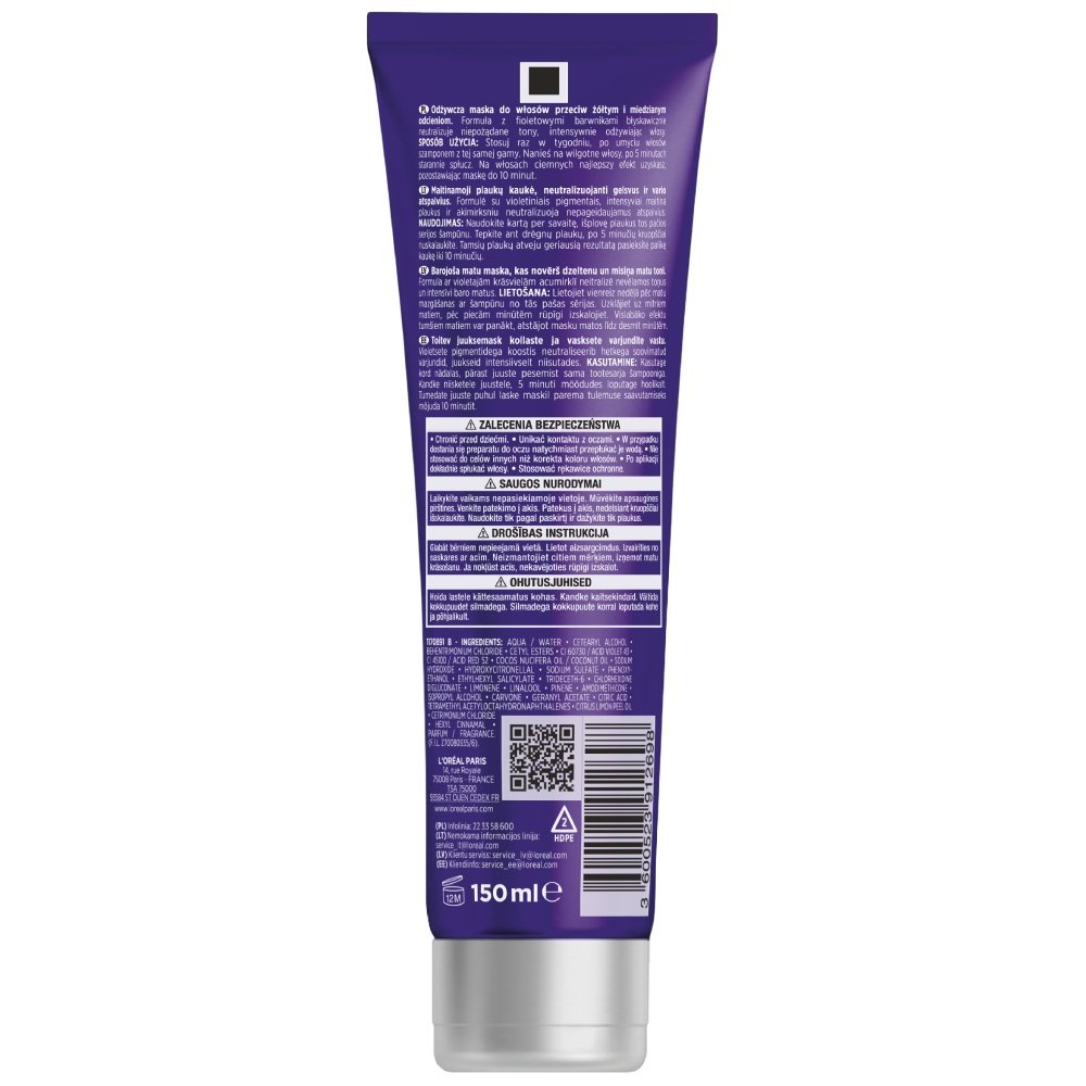 3600523912698 Elseve Color Vive Purple Maska W Tubie 150ml T