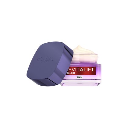 2024 OAP SkinCare Revitalift Filler Hyaluron Anti Wrinkle Cream DAY 50ml Open Pack Front 1000x1000
